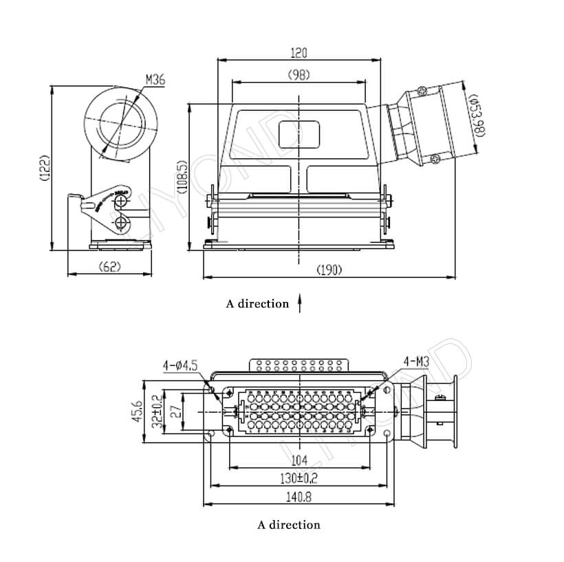 CD-46 Secondary Aviation Plug Socket drawing 