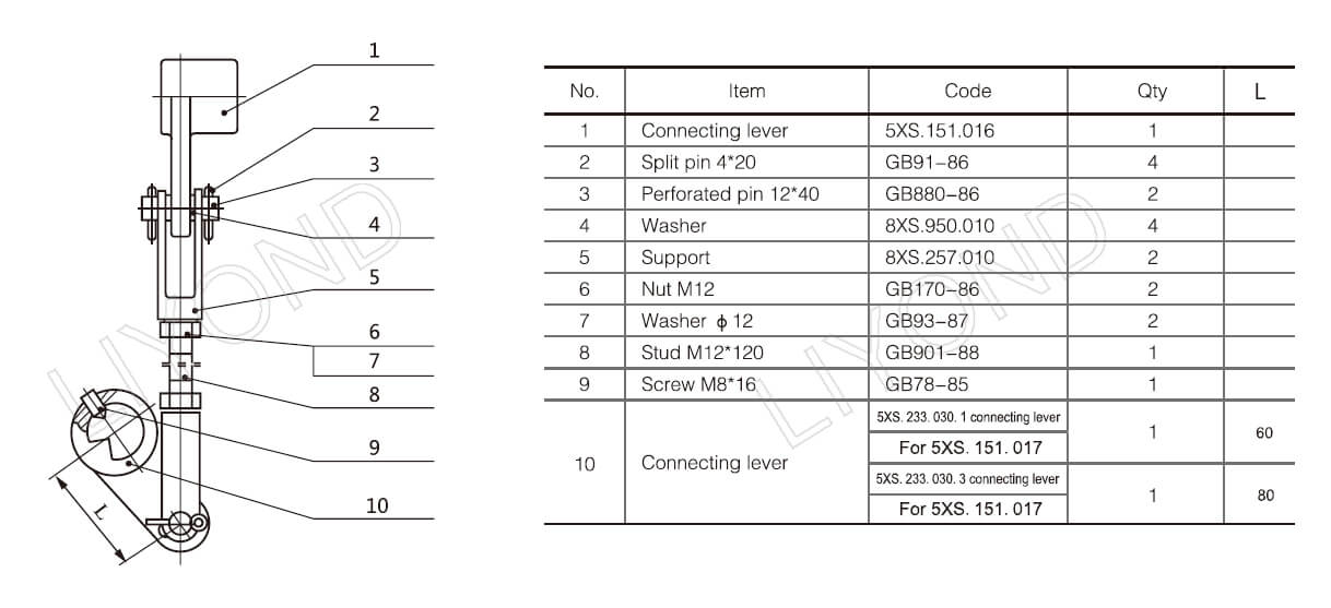 Connecting rod assembly drawing 5XS.233.030.1 