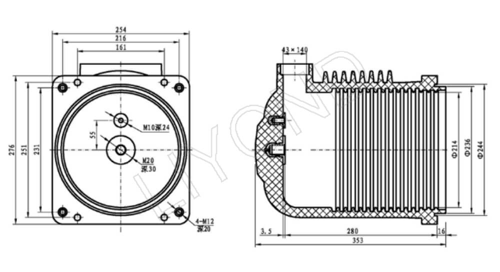 LY115 contact box drawing 